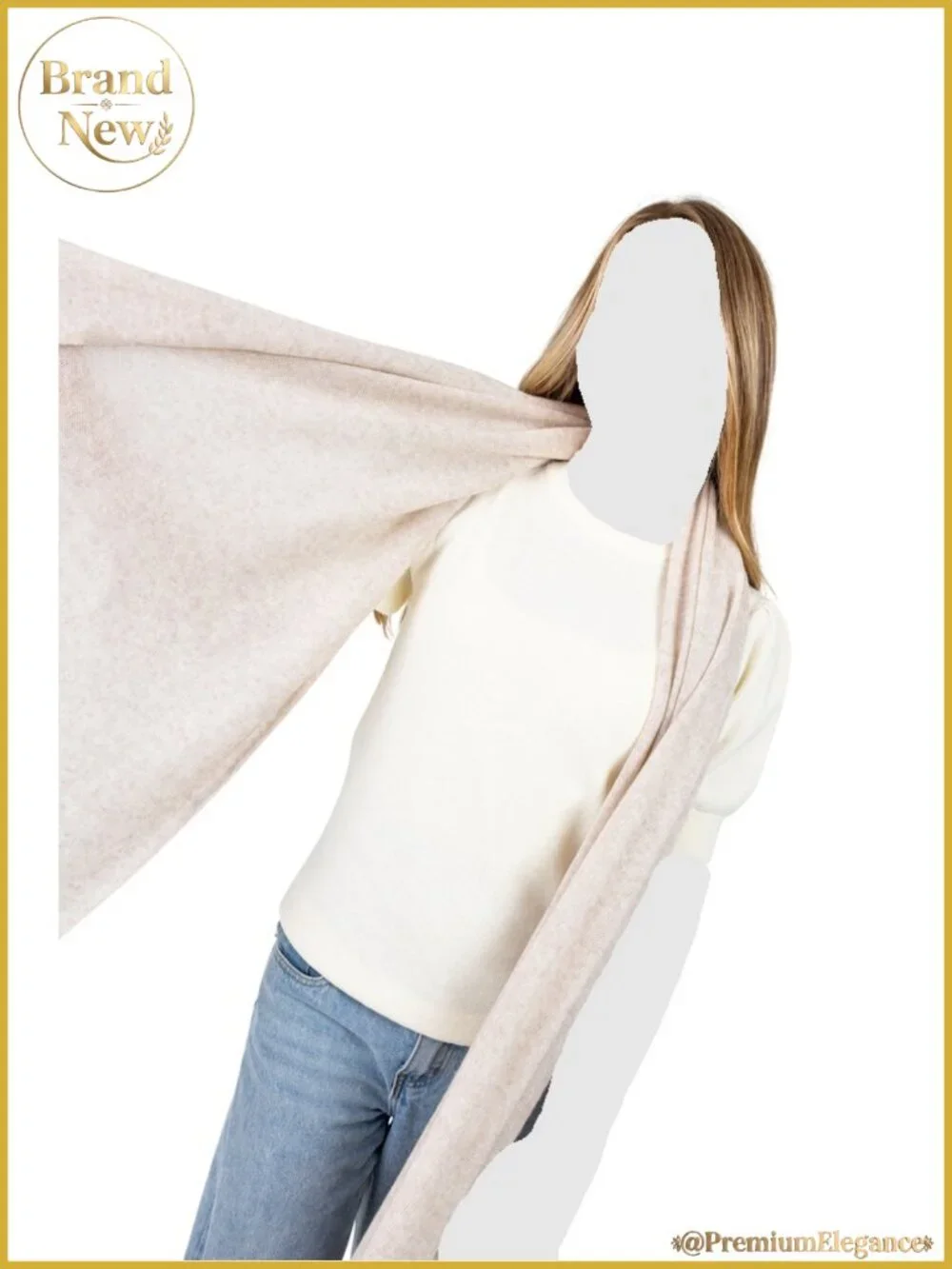 Cashmere Wool Blend Wrap Shawl Scarf Travel 78x27 Women